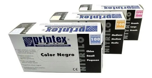 D_848561-MLA45696706567_042021-F-4 Guantes De Nitrilo Negro T-S X 100 Pares - Image 1
